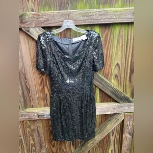 Niteline by Della Roufogali Sequin Black Dress